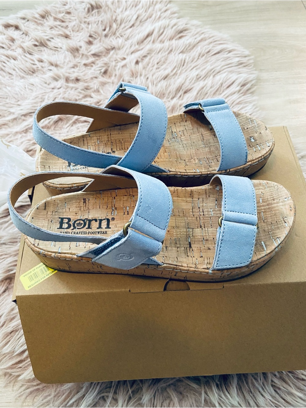 Born take comfort Sandals pale blue Cork-Style Double Strap Sandals